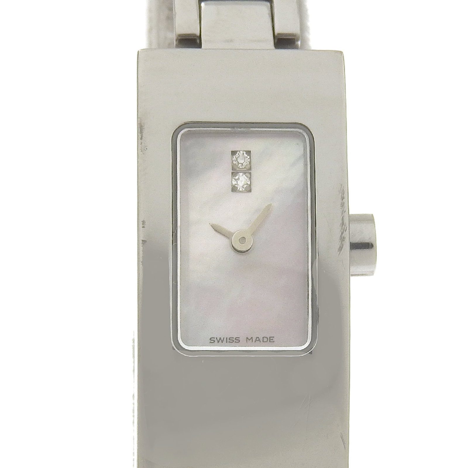 Fendi Wristwatch: Fendi Wristwatch Stainless steel case and band add a touch of modern elegance to this pink shell Fendi wristwatch, featuring a quartz movement for reliable timekeeping. The compact 13mm diameter case