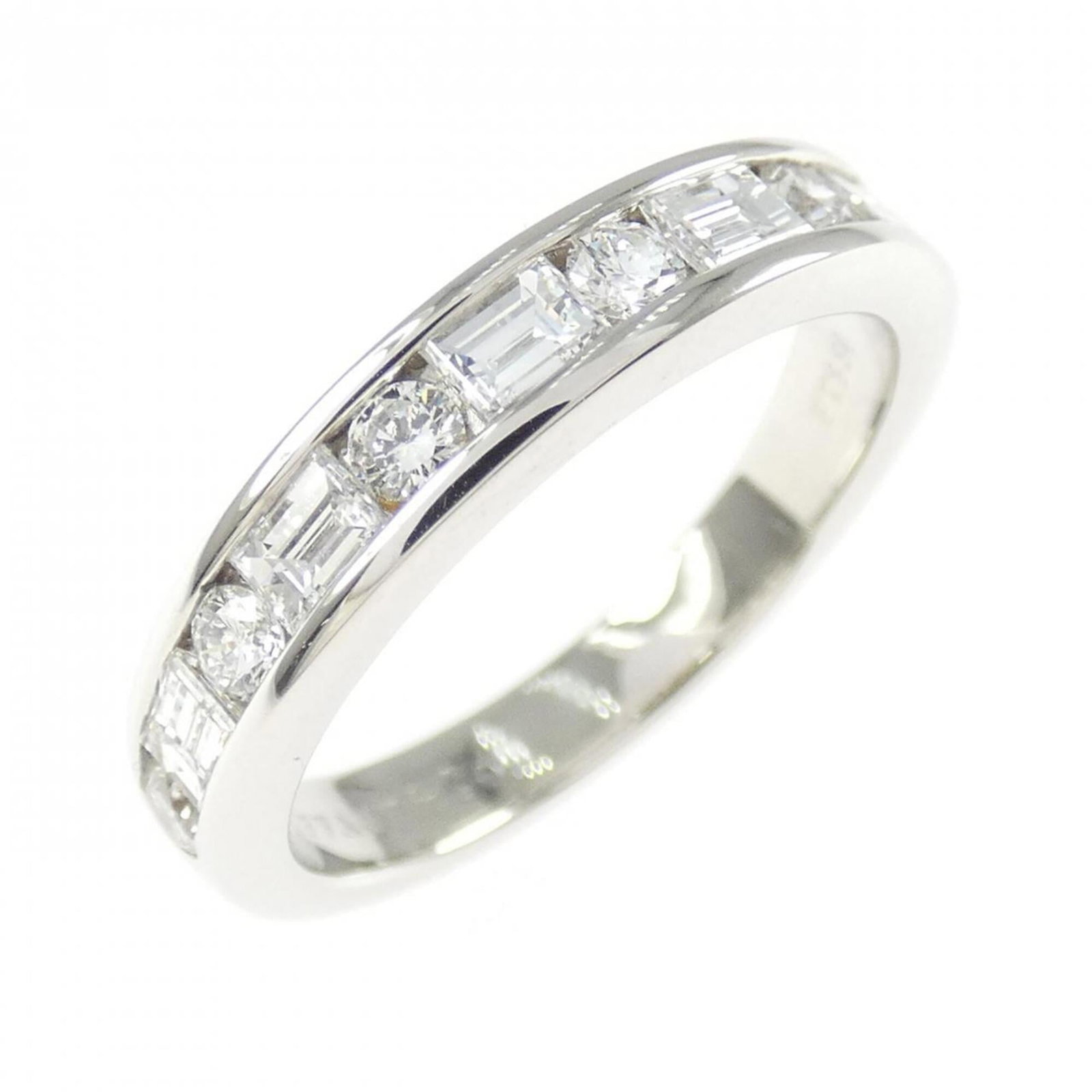 Tiffany Band Ring Platinum 950: Tiffany Band Ring Platinum 950 Platinum 950 Tiffany Band Ring with Diamond Stone. This women's band ring features a diamond stone set in platinum, available in US size 5.5 and JP size 10.0. Made from 