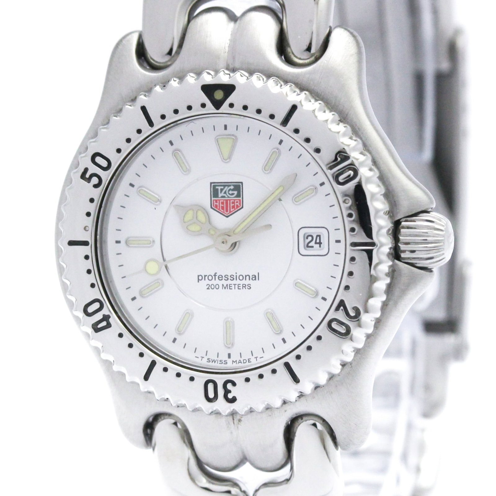 Wristwatch From Tag: Wristwatch From Tag Stainless steel case and band provide a sleek, sporty look for women. This Tag Heuer Sel quartz wristwatch features a silver dial and date function, making it a practical choice