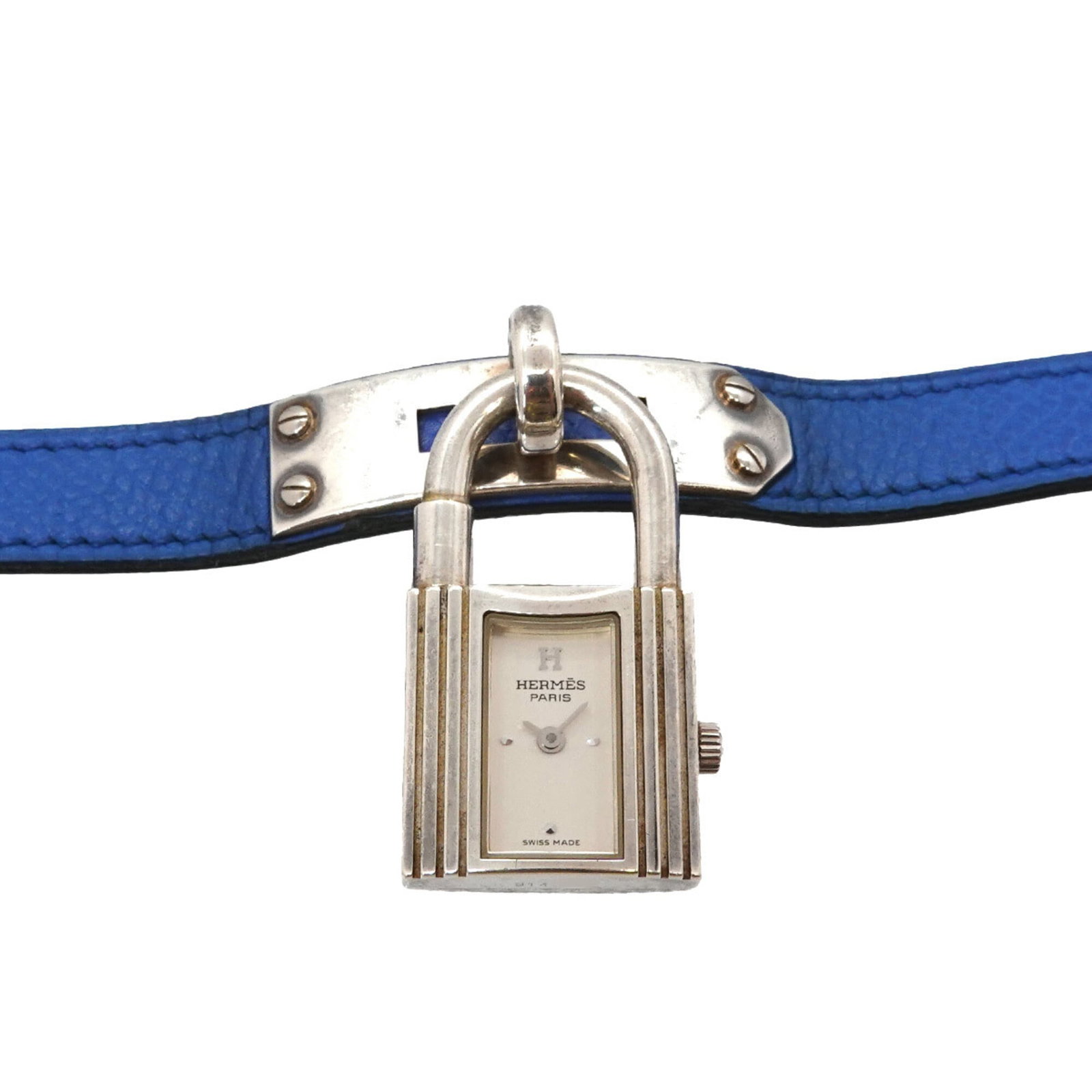 Hermes Wristwatch: Hermes Wristwatch Silver 925 case and leather band complement the sleek design of this quartz-powered wristwatch, featuring a silver dial. With a diameter of 20mm, it's suitable for wrists measuring