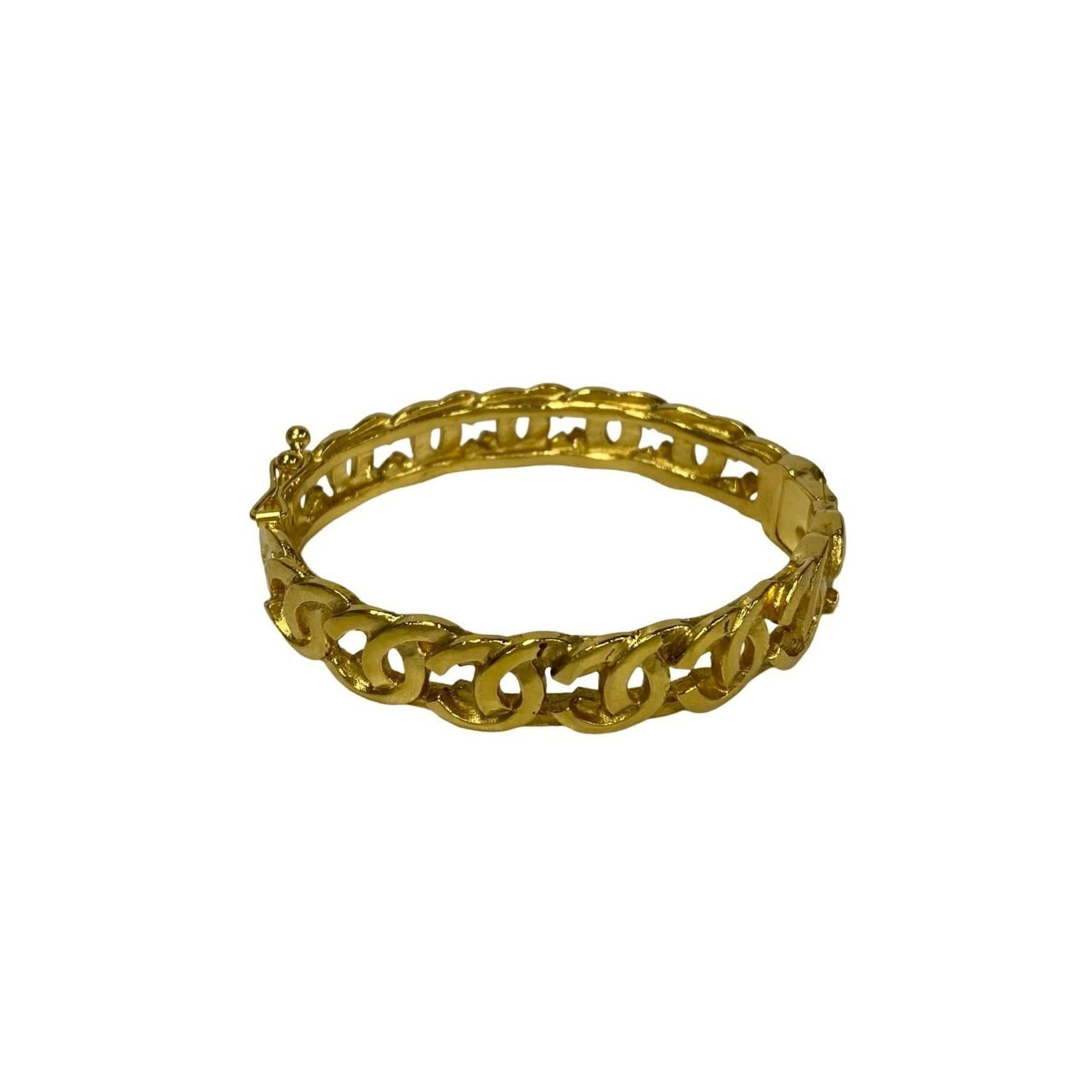 Chanel Bangle Gold Plating: Chanel Bangle Gold Plating Chanel's iconic bangle design shines in gold plating, adding a touch of luxury to any outfit. This elegant accessory comes with a sturdy box for safekeeping and is crafted f