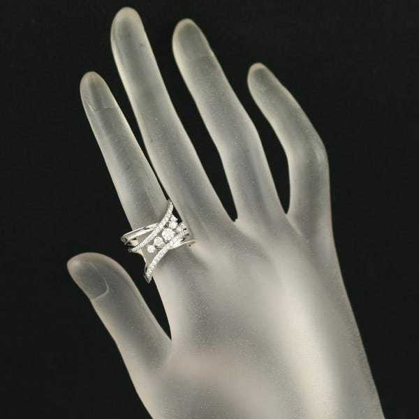 Diamond 0.77Ct Openwork Ring 900 Platinum - 4