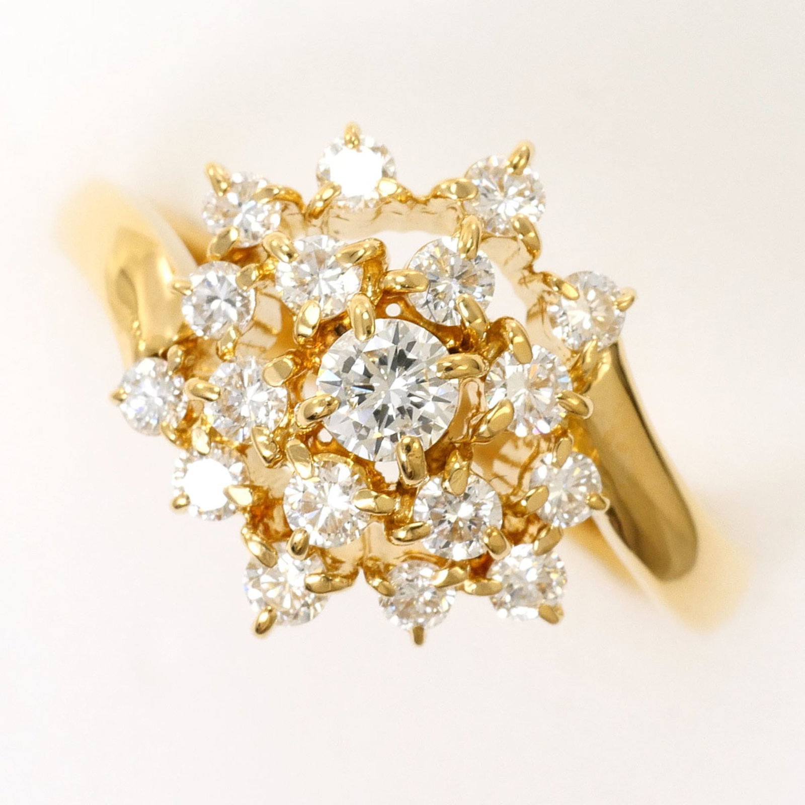 Unbranded Band Ring Yellow Gold (18K): Unbranded Band Ring Yellow Gold (18K) Yellow gold band ring with a diamond stone, weighing 0.64 carats, set in an 18K yellow gold metal band that measures 13mm wide and weighs 4.2 grams. This