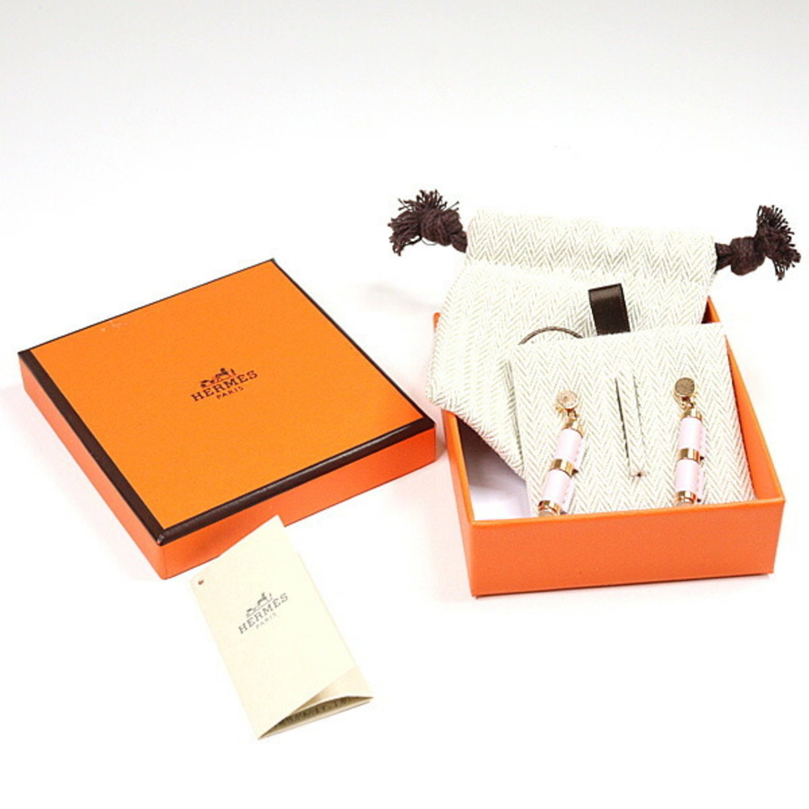 Swift Hermes Leather Earrings - 6