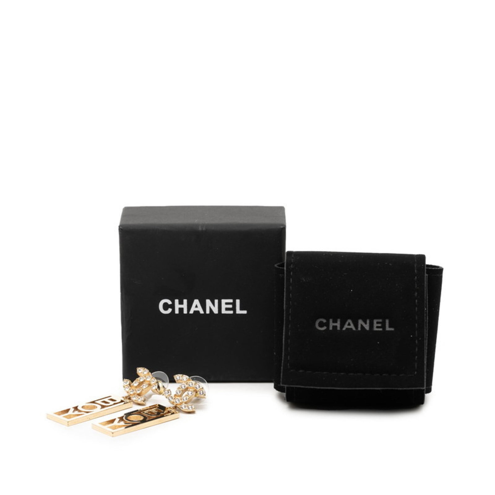 Chanel Stud Earrings Gold Plating - 4