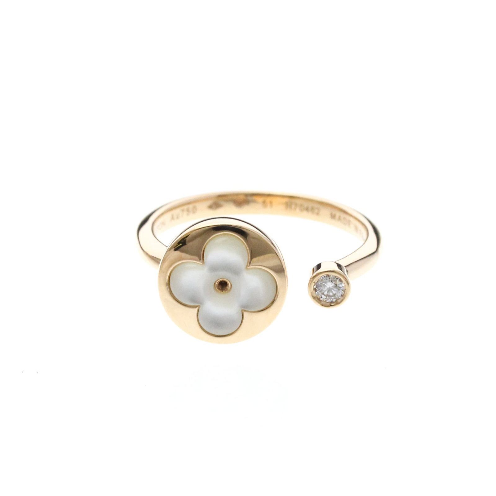 Pink Gold 18K Band Ring Louis Vuitton: Pink Gold 18K Band Ring Louis Vuitton Pink gold 18K band ring from Louis Vuitton, featuring the iconic Sun Blossom design. This miniature band ring showcases pink gold metal with a 9.80mm x 9.80mm