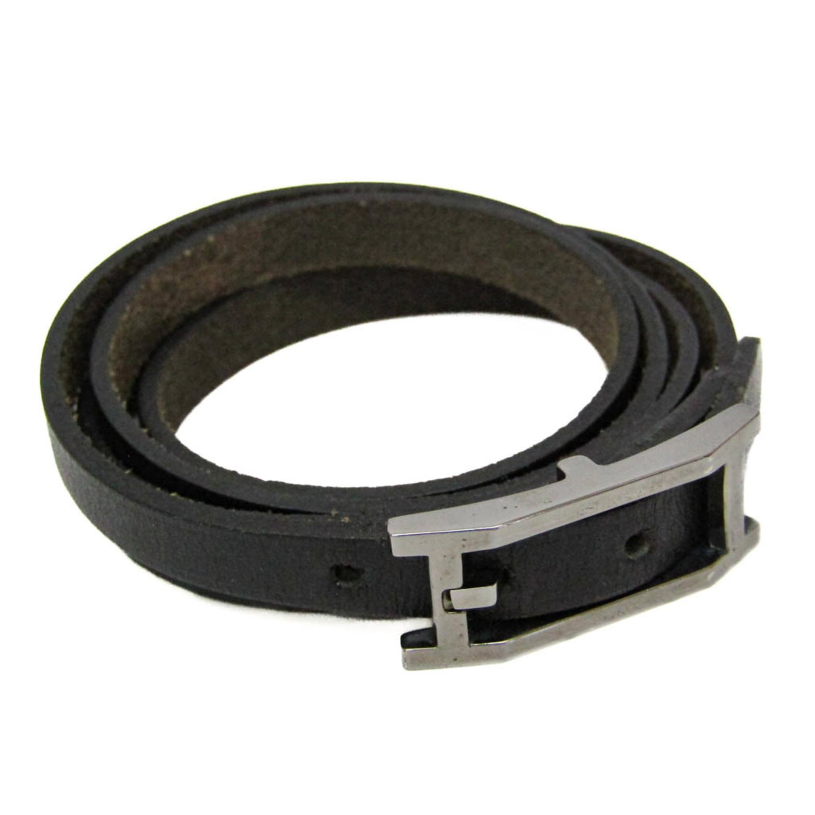 Leather metal bangle hermes: Leather metal bangle hermes Leather and metal come together in sleek, understated style with this black bangle from the Hermes Hapi line. Featuring a silver finish and no stone, its casual design make