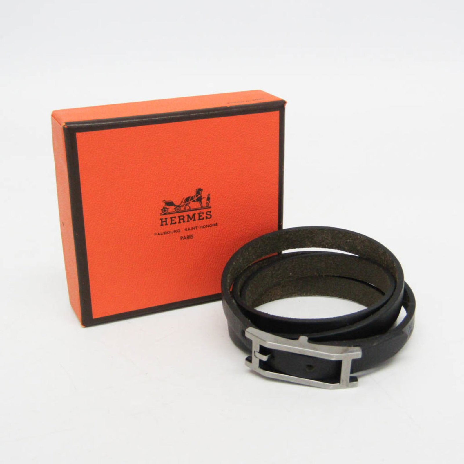 Leather metal bangle hermes - 2