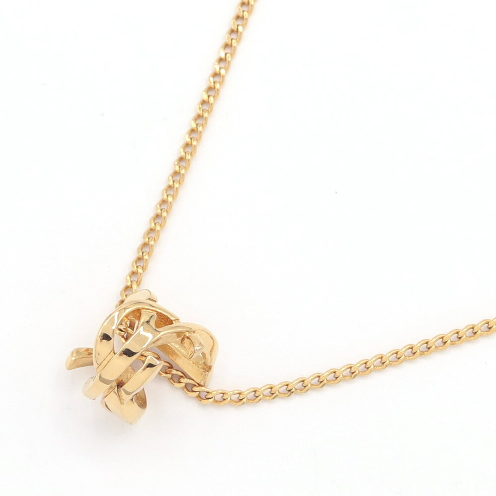 Yves Saint Laurent Saint Laurent Monogram Twist Necklace 651779 Gold Metal Pendant Ysl Women'S (1 of 5)