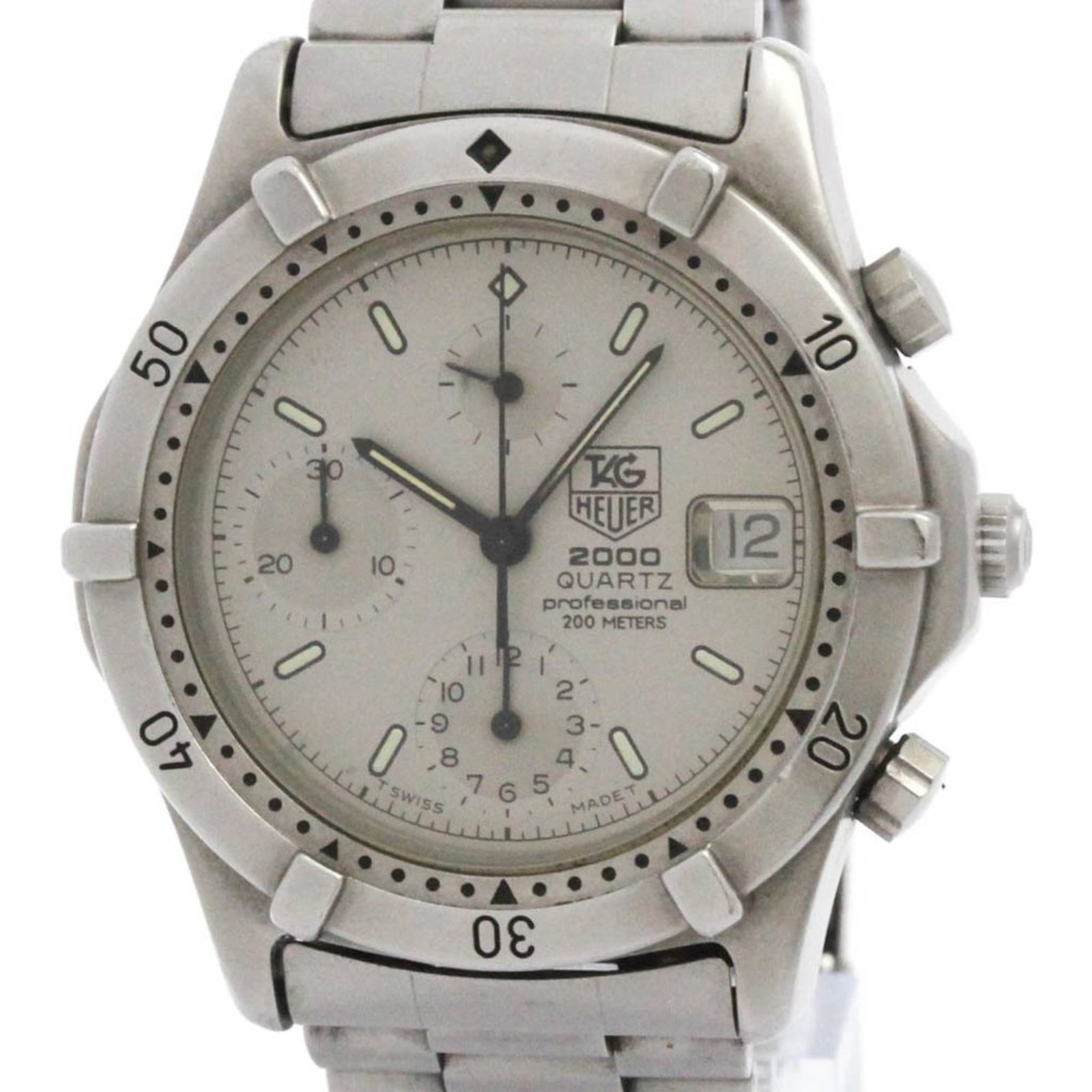 Wristwatch From Tag: Wristwatch From Tag The Tag Heuer Line 2000 Series 262.206 1 features a sporty design with a silver dial, stainless steel case and band, and quartz movement. This chronograph watch also includes a