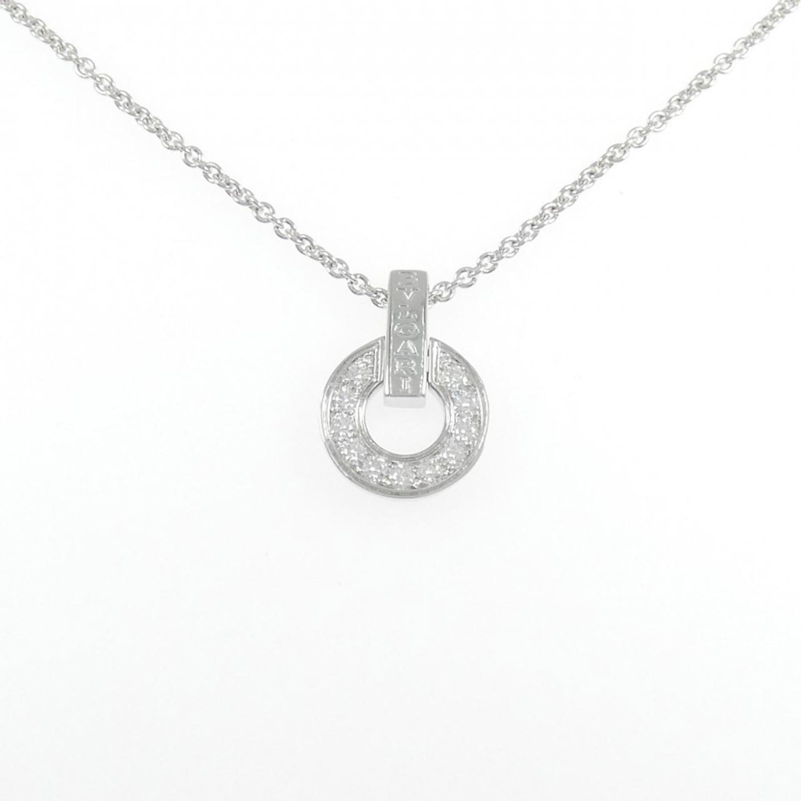 Bvlgari Necklace: Bvlgari Necklace White gold (18K) Bvlgari necklace features a diamond pendant, crafted with precision and attention to detail. The necklace's adjustable neck circumference ranges from 45 cm to 48 cm,