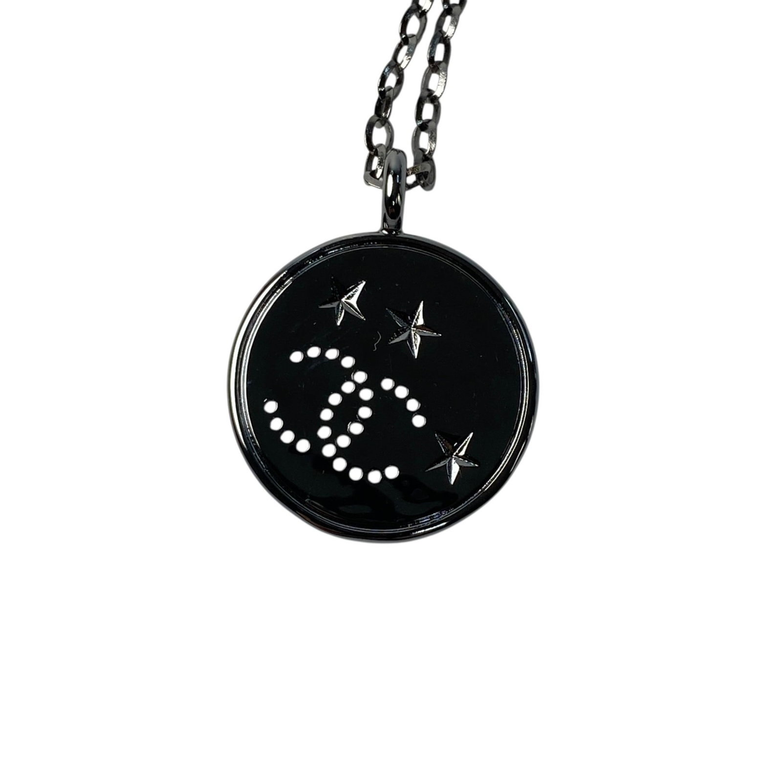 Chanel Women'S Abe554 B24 K Medal Necklace: Chanel Women'S Abe554 B24 K Medal Necklace The Chanel Women's Abe554 B24 K Medal Necklace boasts a sleek gunmetal finish and measures 22mm in diameter, making it a striking accessory for any outfit.