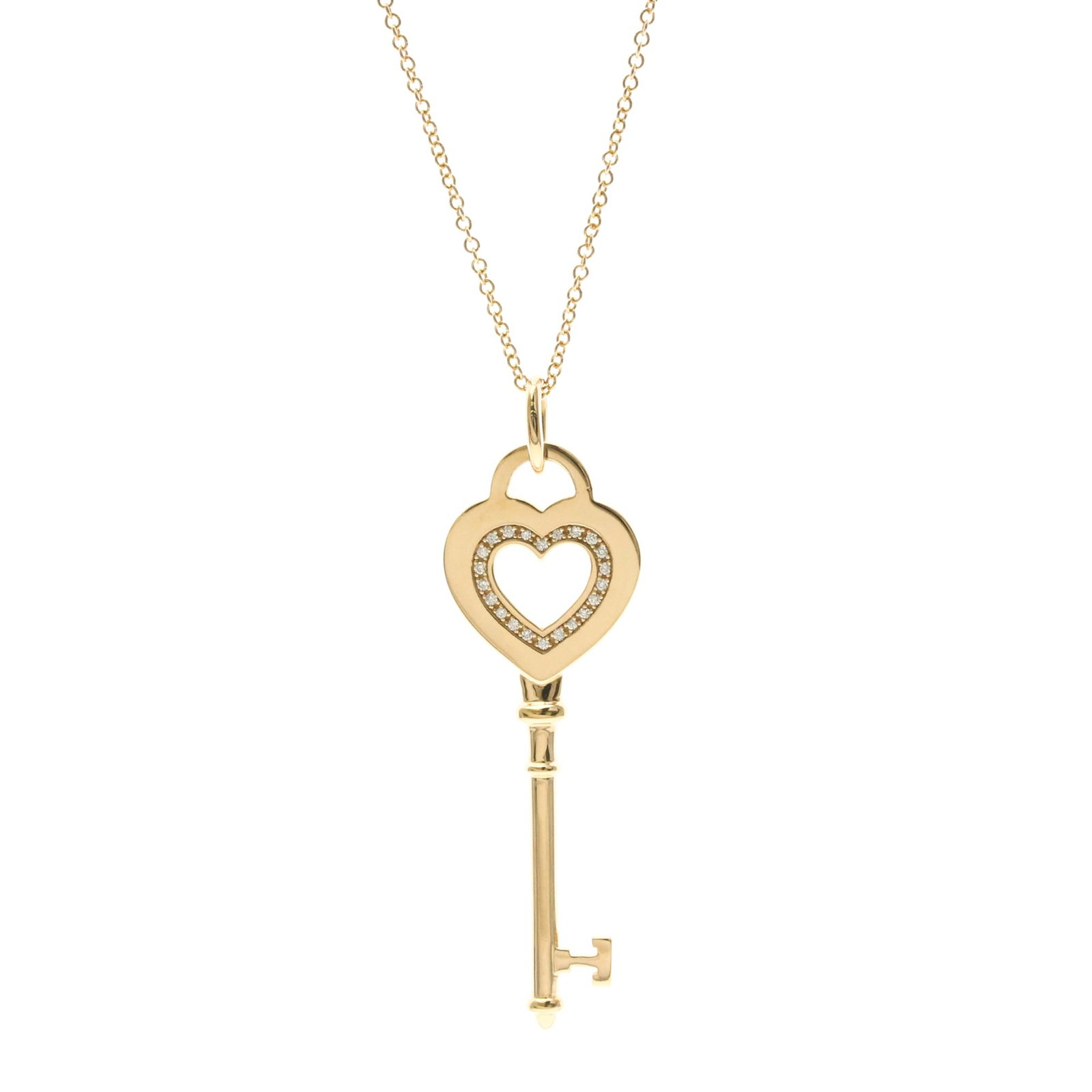 Tiffany Heart Key Diamond Necklace Pink Gold (18K) Diamond Menwomen Fashion Pendant Necklace (Pink: Tiffany Heart Key Diamond Necklace Pink Gold (18K) Diamond Menwomen Fashion Pendant Necklace (Pink Pink gold (18K) diamond pendant necklace with a 5.4g / 0.19oz diamond, featuring a style that's both