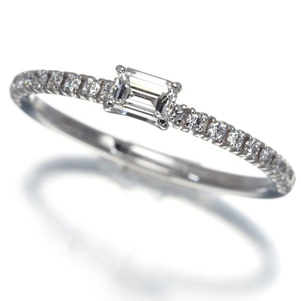 Cartier Ring Diamond Solitaire Emerald Cut Eu49 18K Wg (1 of 5)