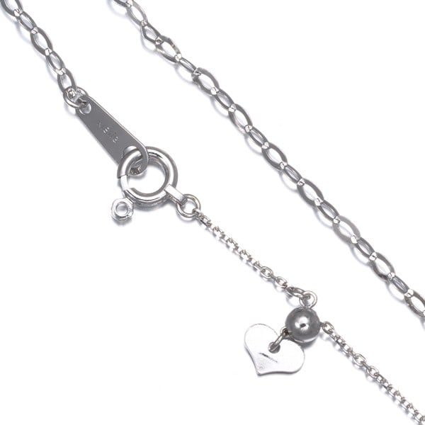 Chain necklace gold white 49cm link flat - 2
