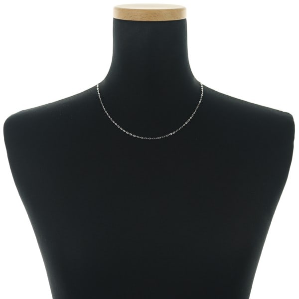 Chain necklace gold white 49cm link flat - 3
