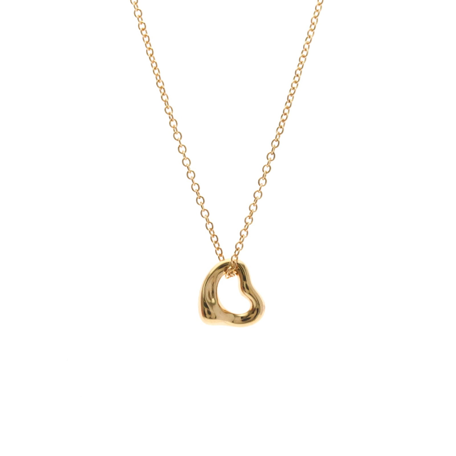 Tiffany Open Heart Extra Mini Necklace Gold No Stone Menwomen Fashion Necklace (Pink Gold): Tiffany Open Heart Extra Mini Necklace Gold No Stone Menwomen Fashion Necklace (Pink Gold) Tiffany's Extra Mini Open Heart Necklace shines in pink gold, its delicate design making it a stylish