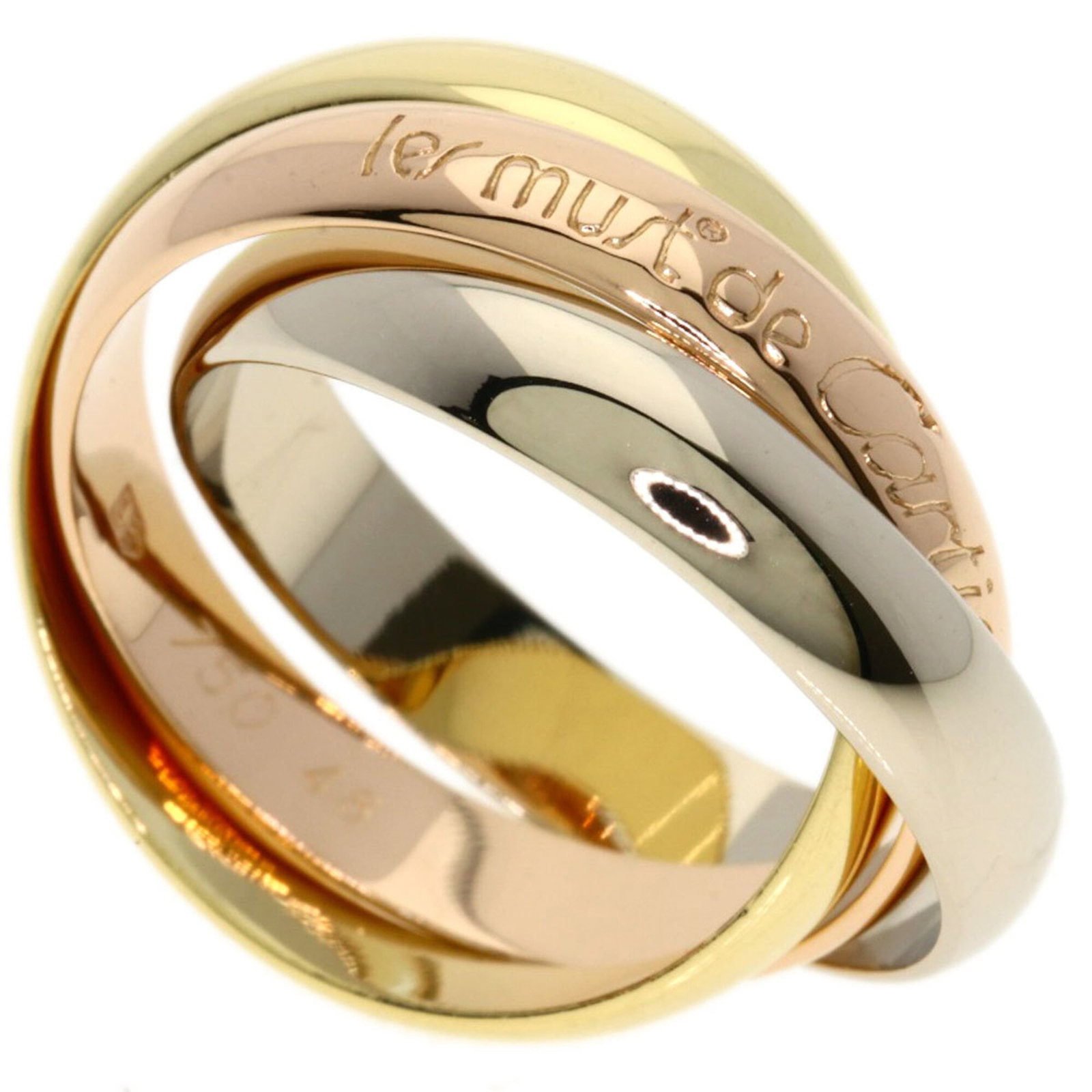 Cartier Band Ring Pink Gold (18K) White Gold (18K) Yellow Gold (18K): Cartier Band Ring Pink Gold (18K) White Gold (18K) Yellow Gold (18K) Cartier Band Ring in 18K Pink Gold, White Gold, and Yellow Gold. This elegant band ring boasts a unique combination of pink gold,