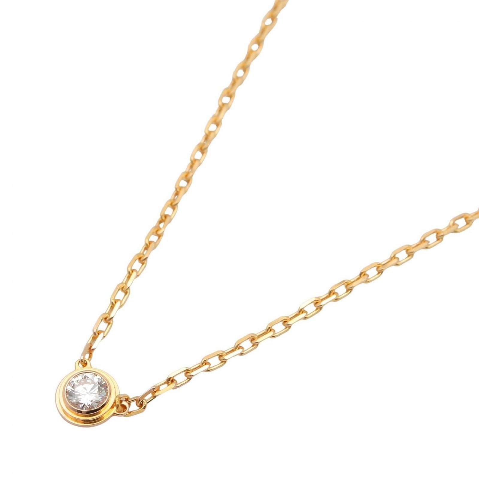 Cartier D'Amour Diamond Necklace 18K Pink Gold (Pg) Diamond Women'S Clear/ Gold Tone: Cartier D'Amour Diamond Necklace 18K Pink Gold (Pg) Diamond Women'S Clear/ Gold Tone Cartier D'Amour Diamond Necklace in 18K Pink Gold. This exquisite necklace boasts a stunning clear diamond pendant