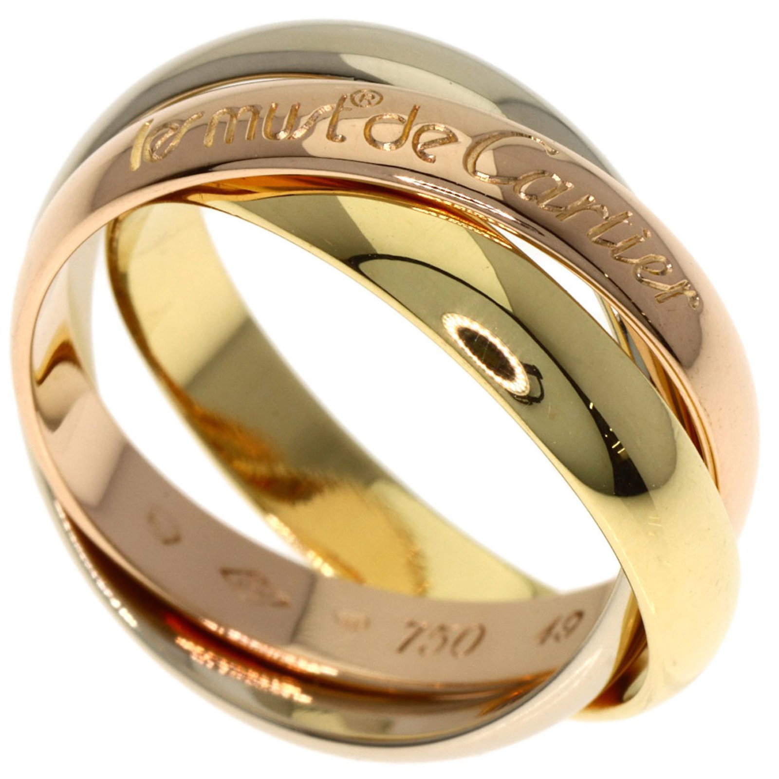 Cartier Band Ring Pink Gold (18K) White Gold (18K) Yellow Gold (18K): Cartier Band Ring Pink Gold (18K) White Gold (18K) Yellow Gold (18K) Cartier's iconic band ring showcases its signature style with pink gold, white gold, and yellow gold accents. This 18K three-metal