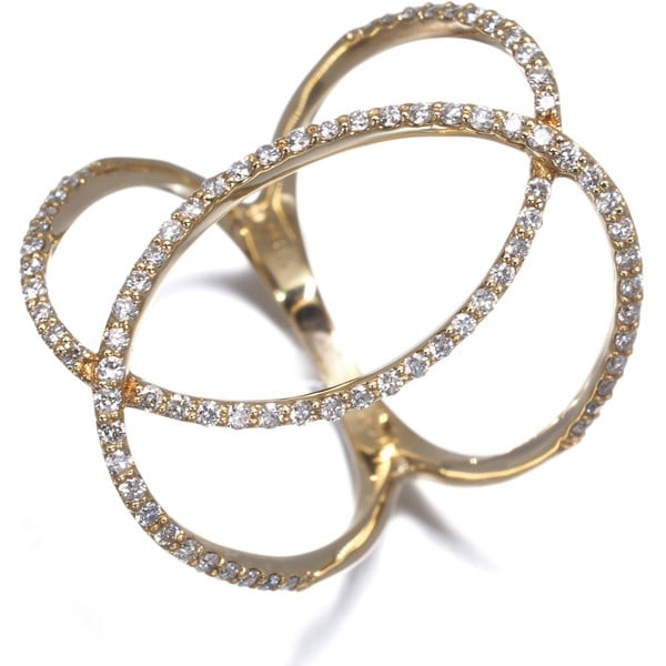 Diamond 0.40Ct Openwork Ring 18K 750 Yellow Gold (1 of 5)