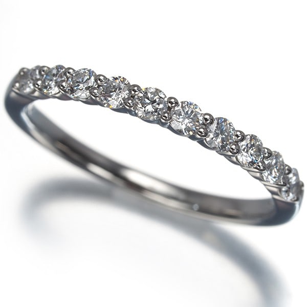 Vendome Ring Diamond 0.30Ct Half Eternity Us5.25-5.5 950 Platinum (1 of 5)