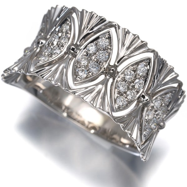 Diamond 0.29Ct Openwork Ring 18K 750 White Gold (1 of 6)