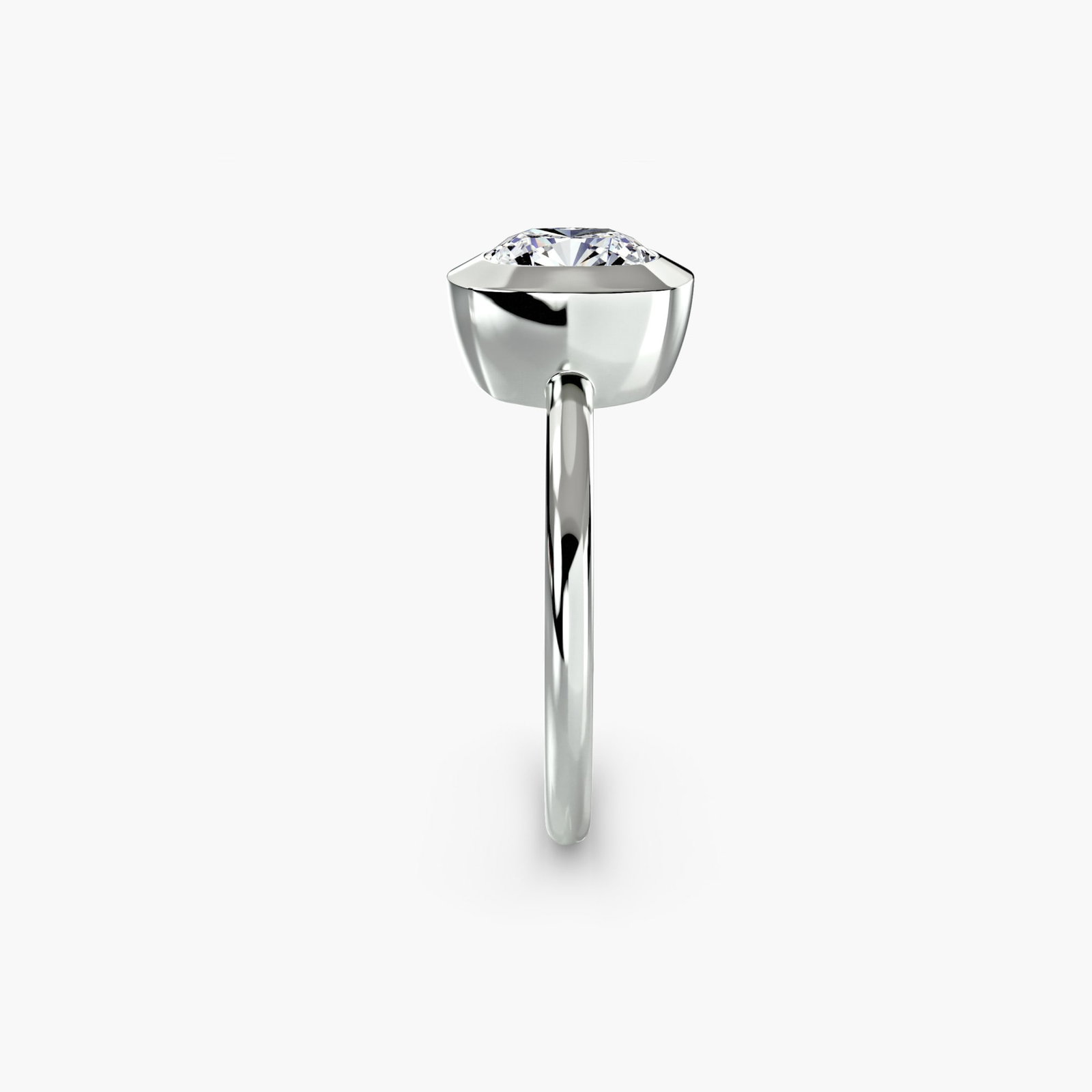 Solitaire Cushion 18Kt White Gold Ring Setting - 3