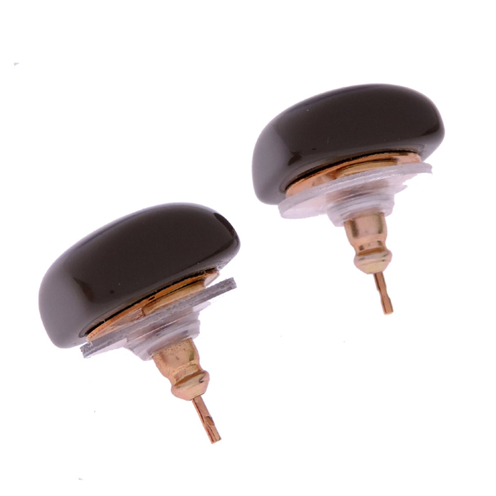 Plastic Gold Plating Chanel Stud Earrings - 4
