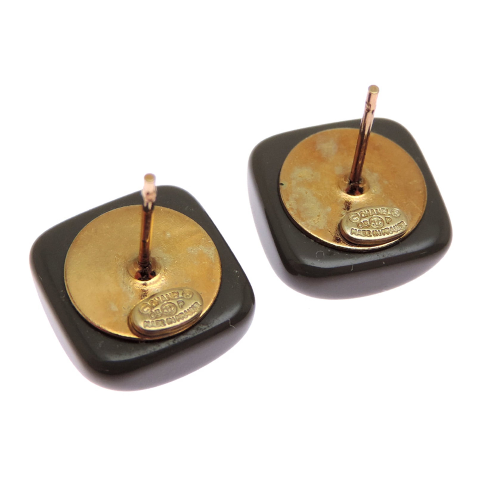 Plastic Gold Plating Chanel Stud Earrings - 7