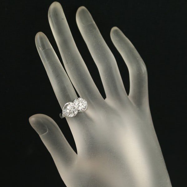 Platinum ring 1.02ct paved diamond - 4