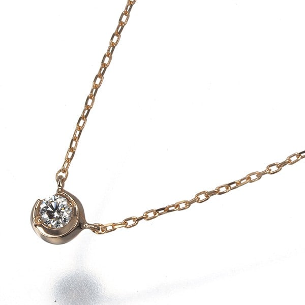 Star Jewelry Necklace Diamond 0.04Ct Moon Setting 18K 750 Rose Gold (1 of 4)