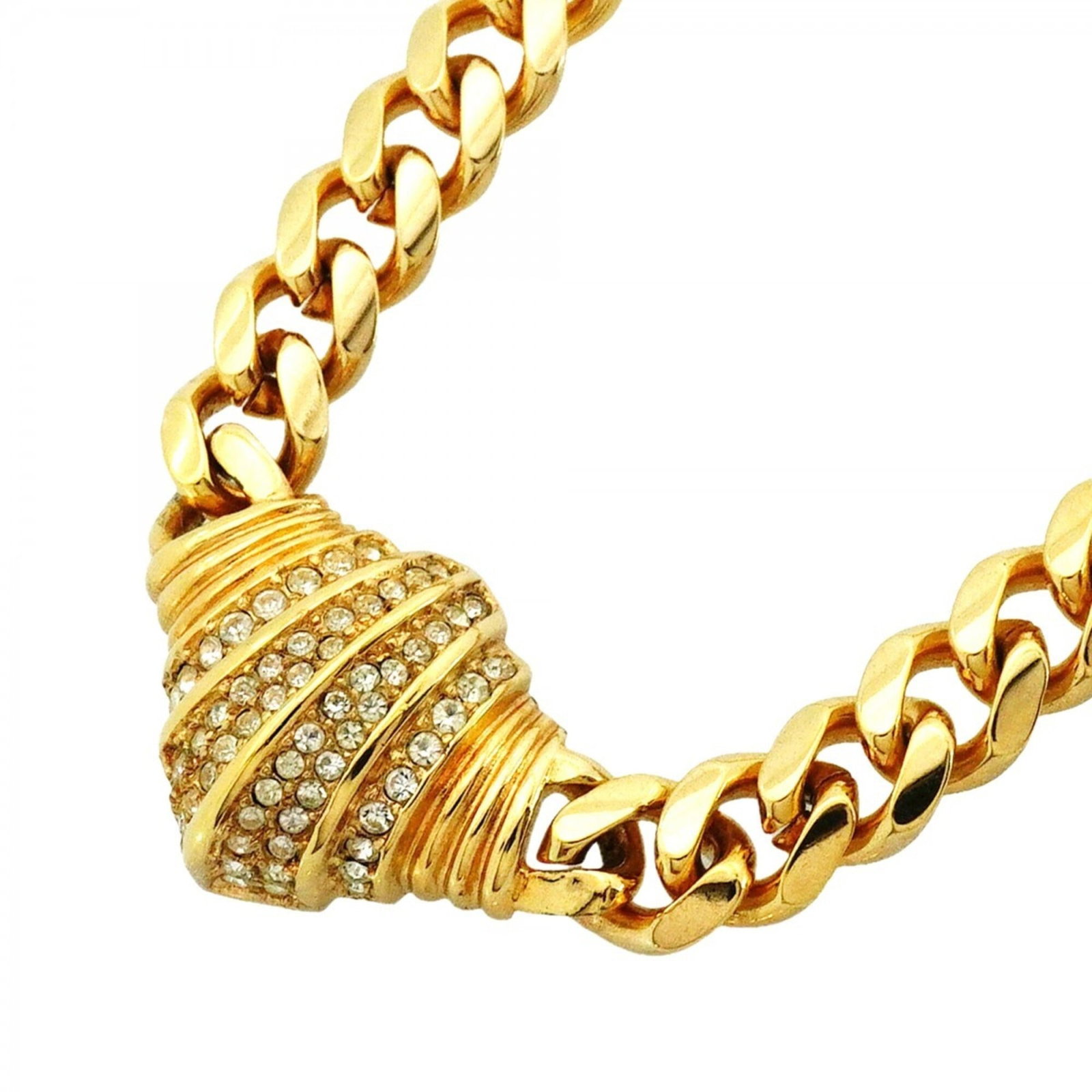 Christian Dior Women's Gold Plated Rhinestone Necklace: Christian Dior Women's Gold Plated Rhinestone Necklace Gold plating and rhinestones create a dazzling effect in this Christian Dior women's gold plated rhinestone necklace, available in a 42 cm