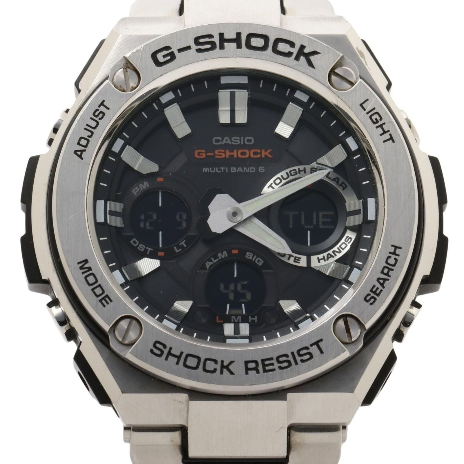 Wristwatch By Casio: Wristwatch By Casio Stainless steel construction provides durability, while the solar-powered movement ensures long-lasting battery life. This black Casio wristwatch features a sleek design with a