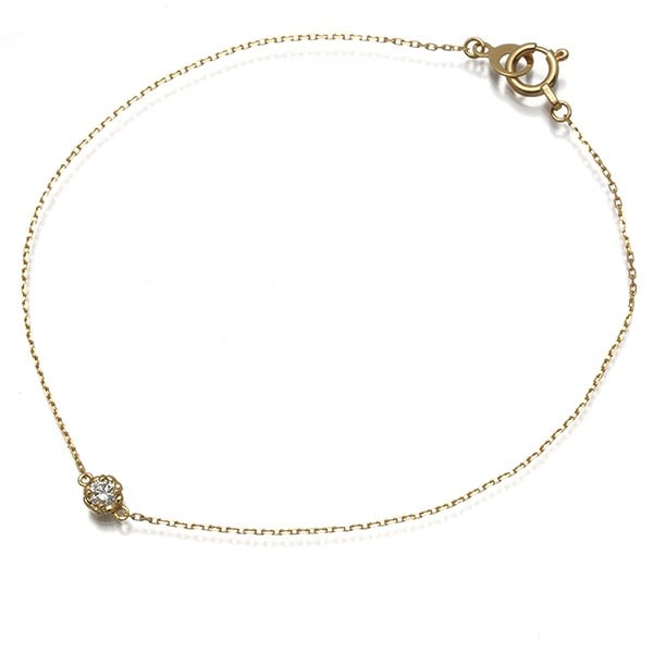 Ahkah Bracelet Diamond 0.05Ct Tia Solitaire 18K 750 Yellow Gold: Ahkah Bracelet Diamond 0.05Ct Tia Solitaire 18K 750 Yellow Gold 18k yellow gold Ahkah bracelet features a natural 0.05ct diamond solitaire, set in a classic Tia design with an inner circumference of