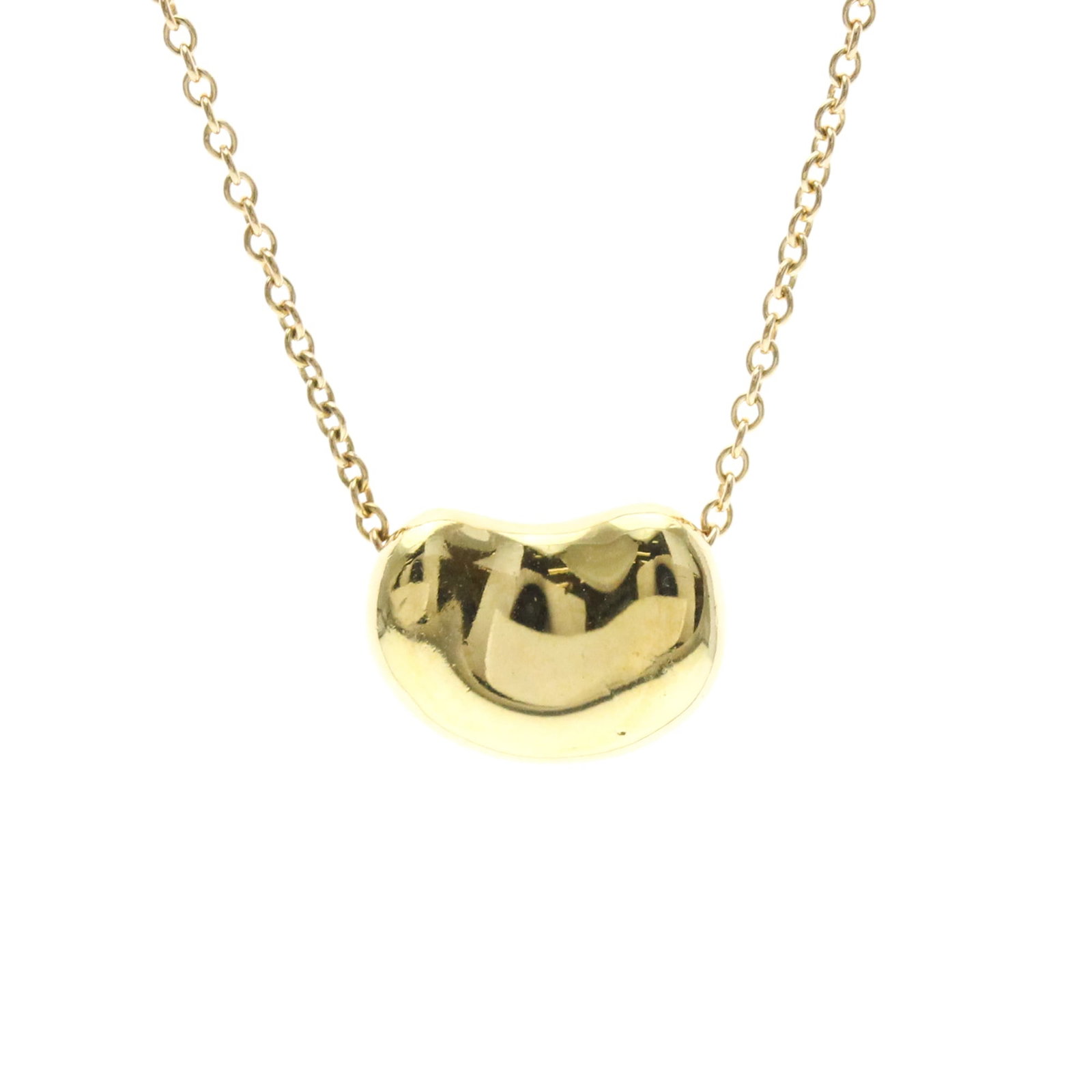 Tiffany Bean Necklace Yellow Gold (18K) No Stone Menwomen Fashion Necklace (Gold) (1 of 12)