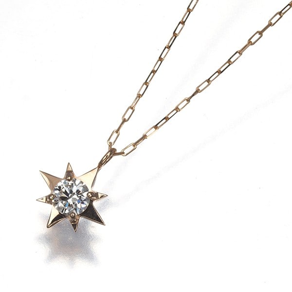 Rose Gold 750 Necklace 18K Diamond Star 0.08Ct: Rose Gold 750 Necklace 18K Diamond Star 0.08Ct 18k Rose Gold Star Pendant Necklace features a stunning 0.08ct diamond set in a beautiful star design, adding a touch of elegance to any outfit with its 