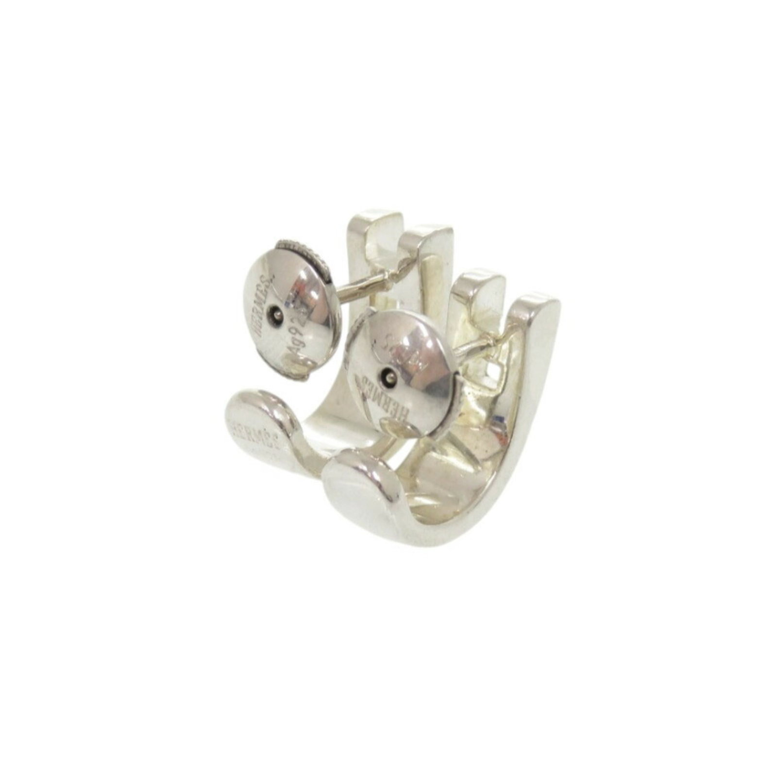 Hermes Stud Silver Earrings 925 - 4