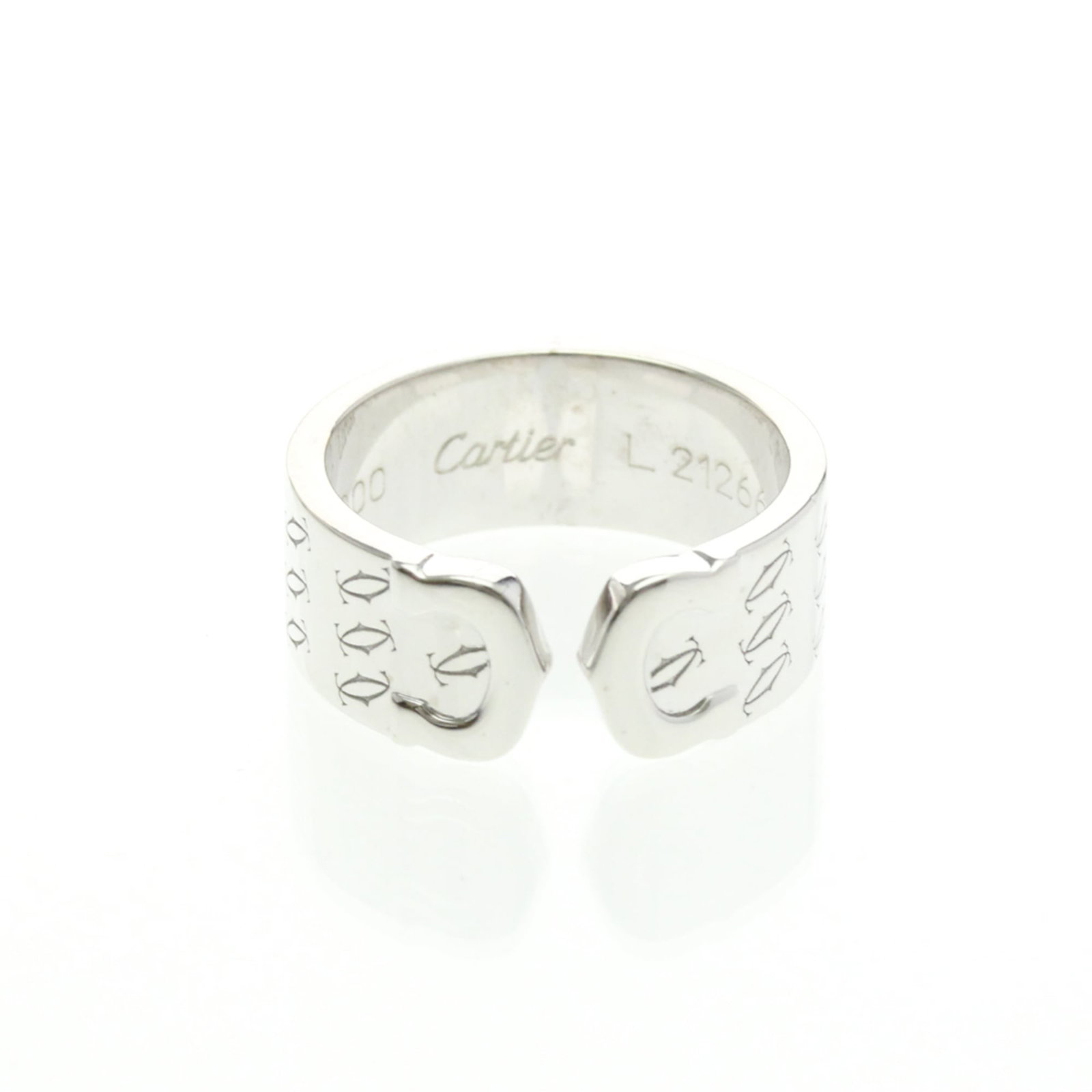 Gold White Ring Cartier Band: Gold White Ring Cartier Band White gold (18K) Cartier band ring with elegant design, crafted from high-quality 18K metal. This limited edition Happy Birthday ring features a sleek style and silver