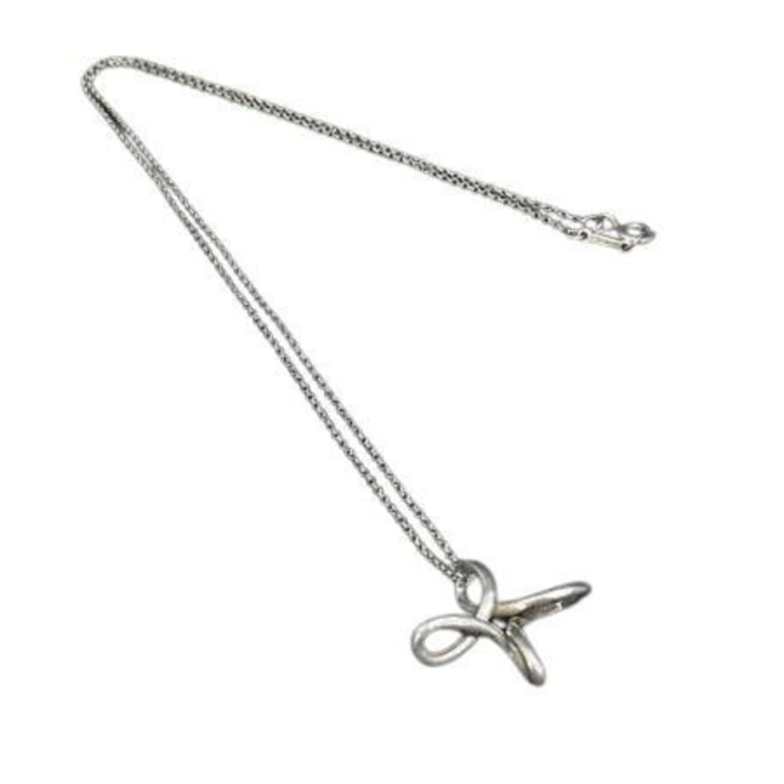 Tiffany Elsa Peretti Sv925 Women's Necklace Infinity Cross Tiffany: Tiffany Elsa Peretti Sv925 Women's Necklace Infinity Cross Tiffany Silver 925 Infinity Cross Necklace Pendant from Tiffany, featuring a striking design with a pendant size of 20mm x 21mm. This