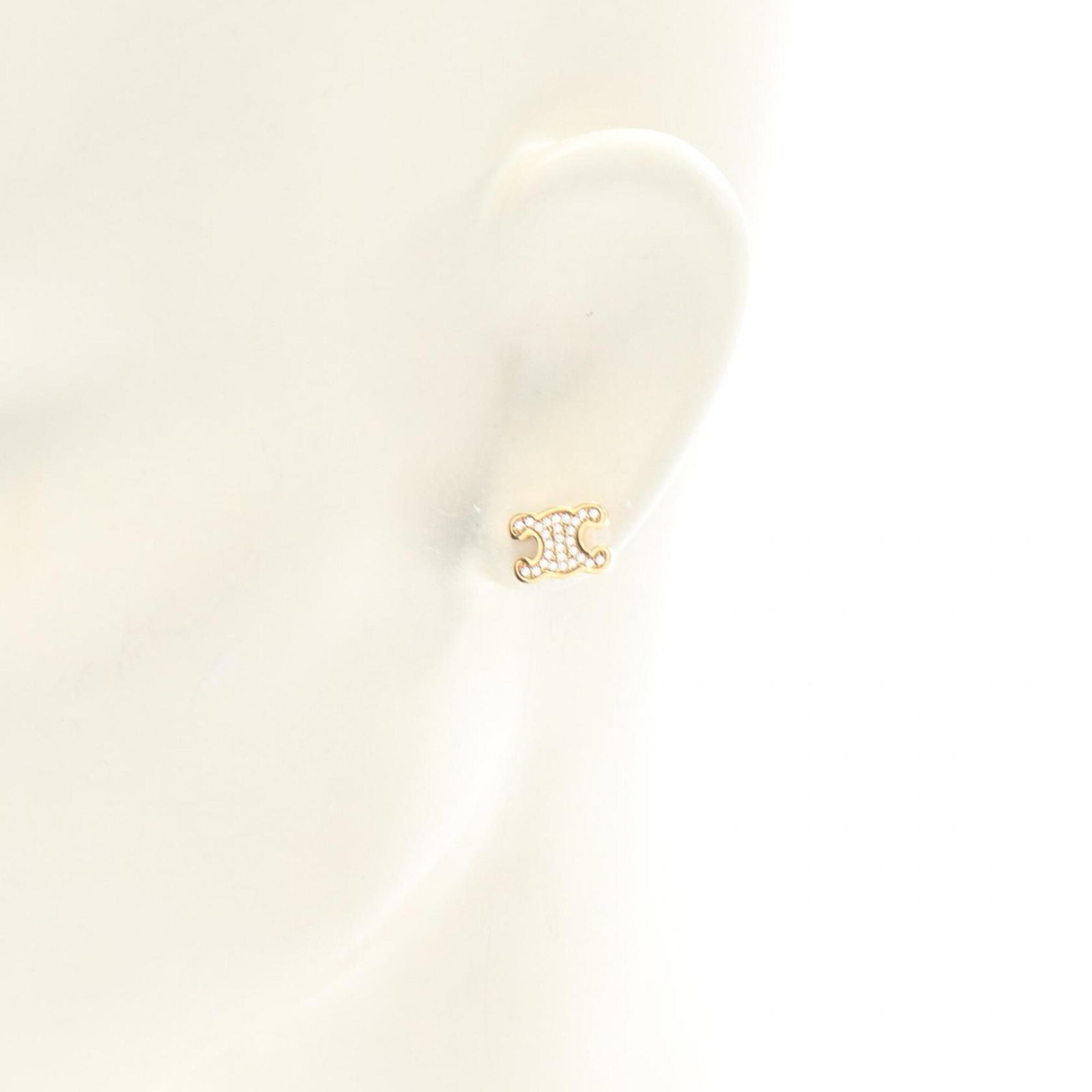 Earrings Gold Celine Stud Plating - 4
