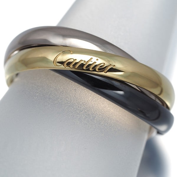Cartier Ring Trinity Sm 3Color Eu56 18K 750 Yellow White Gold/ Ceramic (1 of 3)