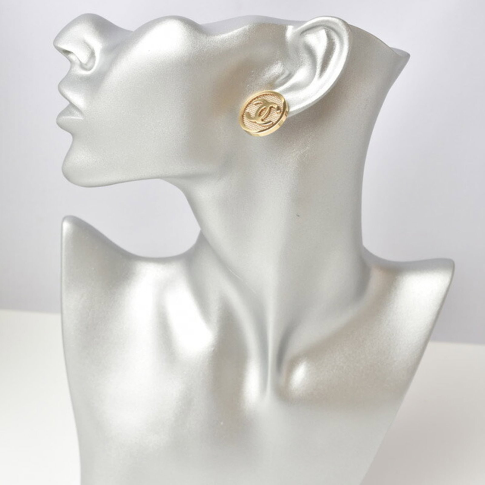 Metal Stud Chanel Earrings - 2