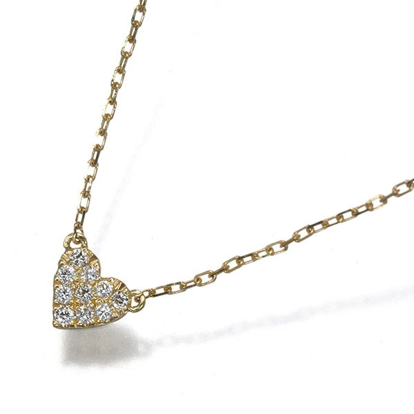Diamond 0.05Ct Heart Pave 18K Yellow Gold Necklace: Diamond 0.05Ct Heart Pave 18K Yellow Gold Necklace 18k yellow gold necklace featuring a natural diamond heart pave pendant, set with a total of 0.05ct diamonds. The delicate chain measures 37-39cm in