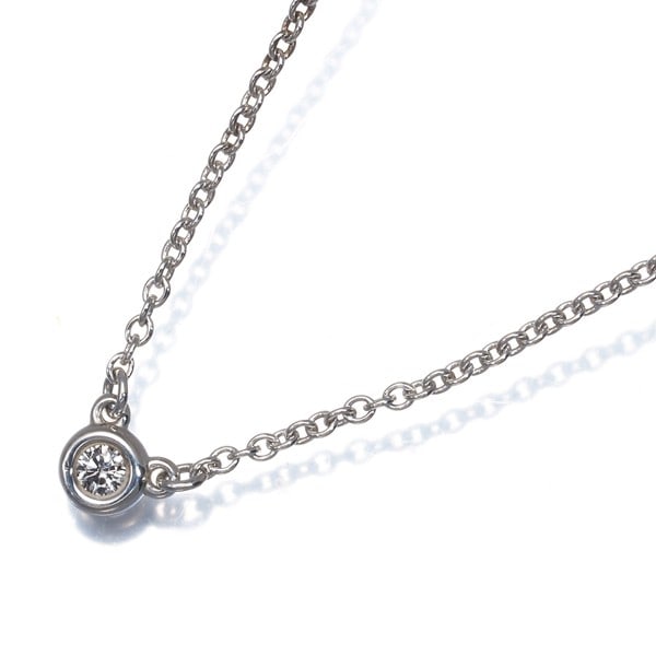 Tiffany&Co. Necklace Diamond 0.03Ct By The Yard 925 Sterling Silver: Tiffany&Co. Necklace Diamond 0.03Ct By The Yard 925 Sterling Silver Tiffany & Co. Necklace Diamond Pendant in Sterling Silver, featuring a natural diamond with an approximate diameter of 2.0mm and a