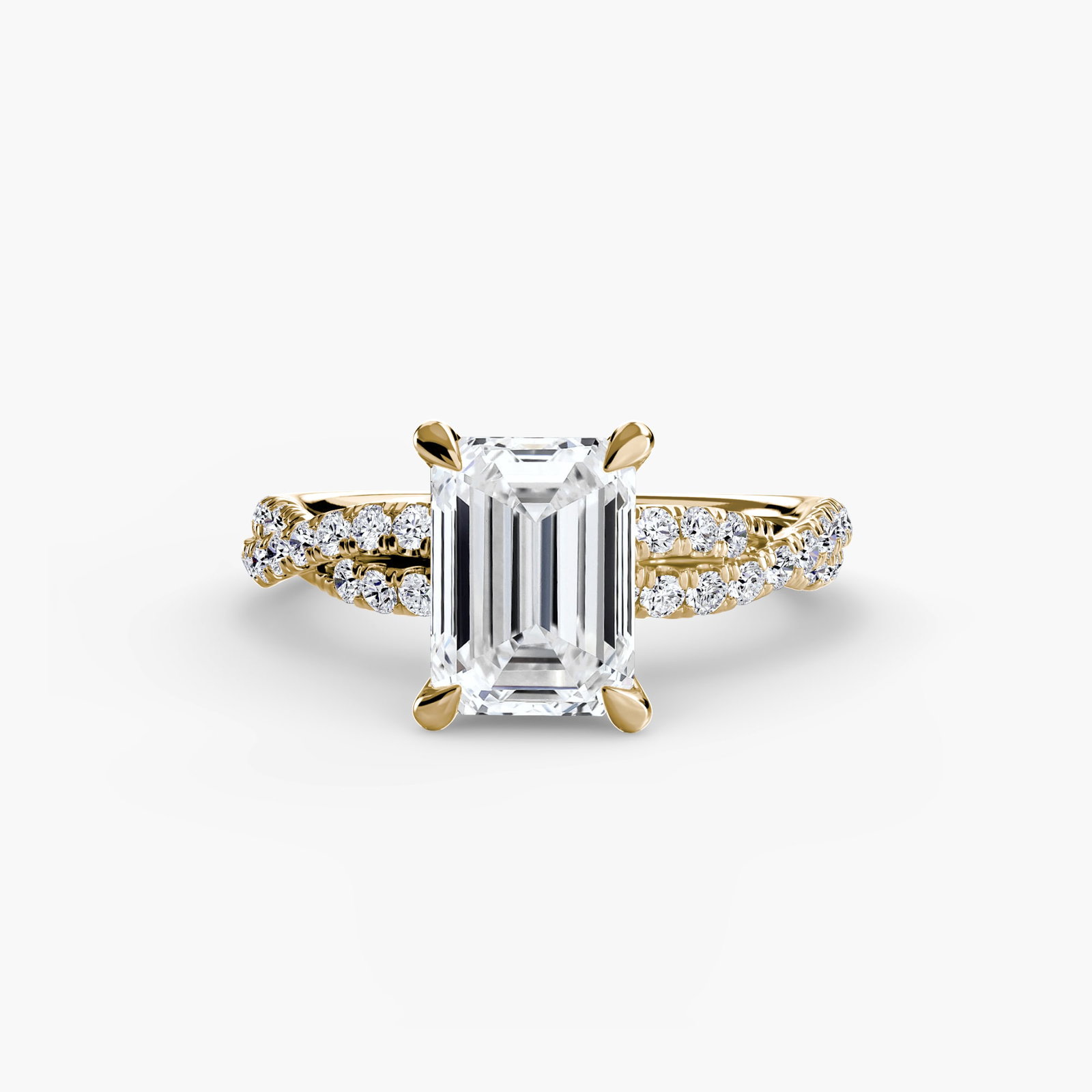 Pave Emerald 18Kt Yellow Gold Ring Setting - 2