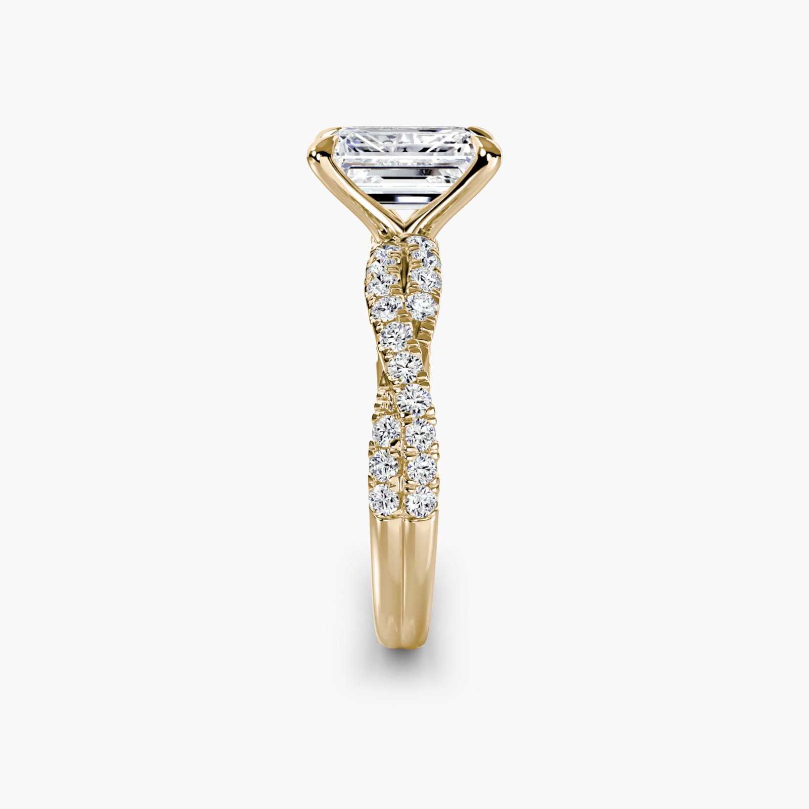 Pave Emerald 18Kt Yellow Gold Ring Setting - 3