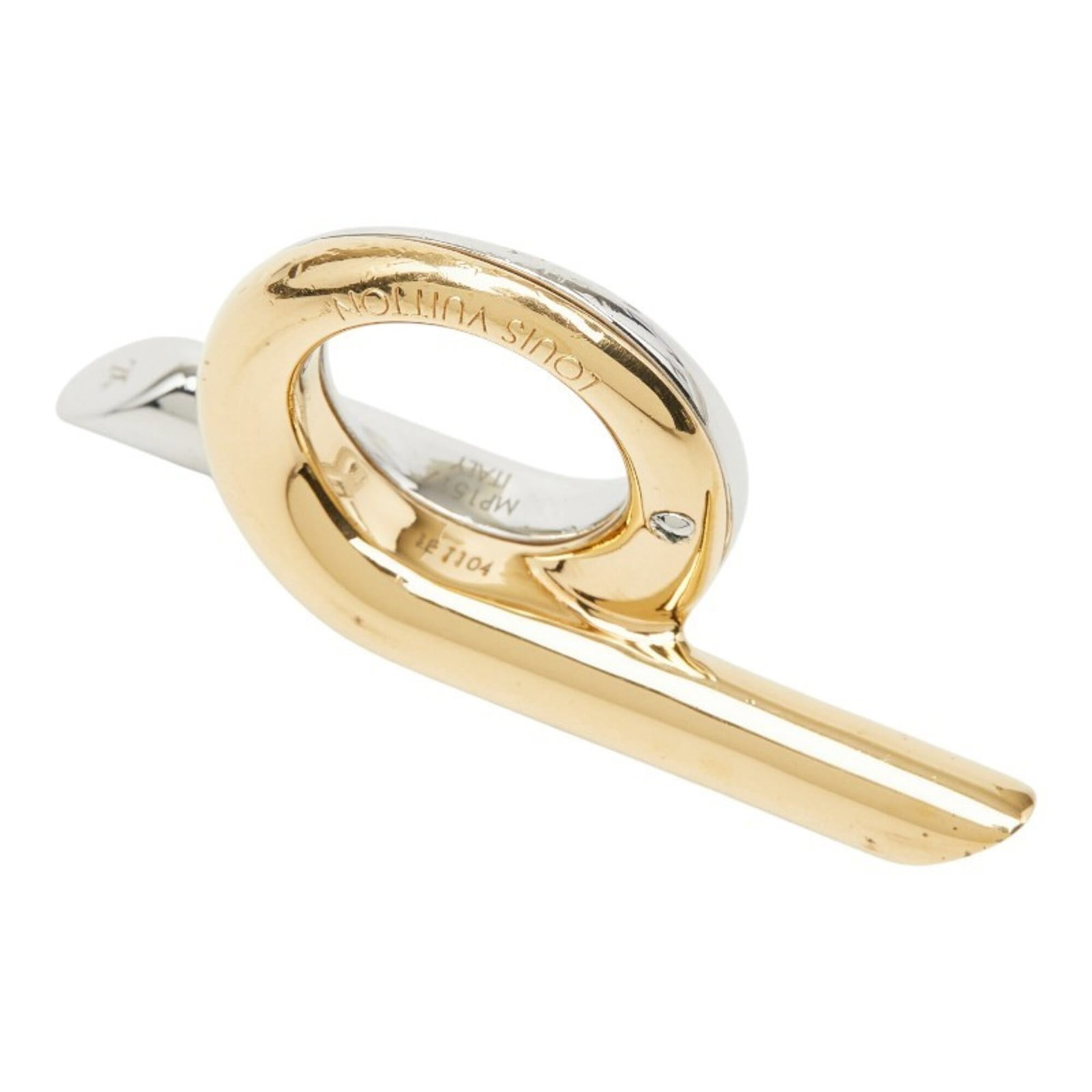 Ring Metal Louis Vuitton Band: Ring Metal Louis Vuitton Band Metal band ring from Louis Vuitton, available in gold and silver finishes. Features the iconic Louis Vuitton monogram pattern on a metal band design, suitable for