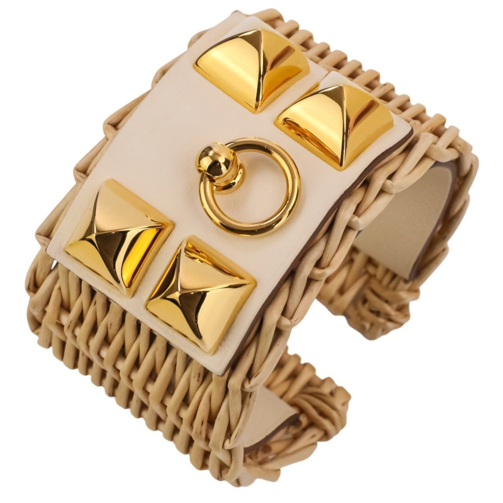 Hermes Charm: Hermes Charm Gold and light beige charm bracelet from Hermes, measuring 16.5cm in length. This classic design showcases the brand's signature style with its elegant gold tone and subtle beige
