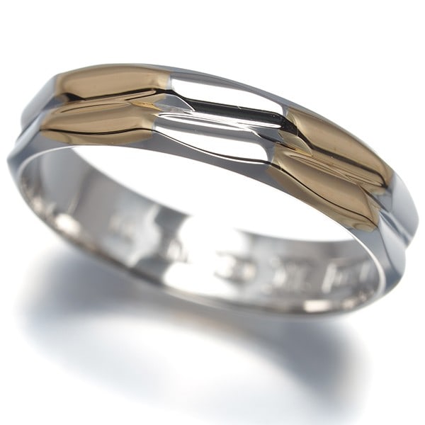 Celine Ring Wedding Band Bicolor Us5.75-6 18K Yg/ Pt 850 (1 of 4)